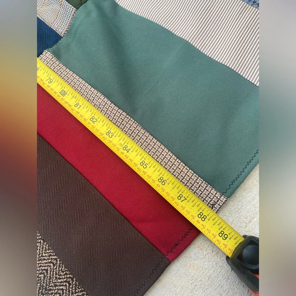Vintage Men’s Suits Colorful Patchwork Quilt Blanket 65”/88” approx
